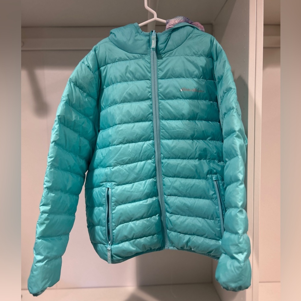 Eddie Bauer Kids Teal / Pink Puffer Jacket Reversable